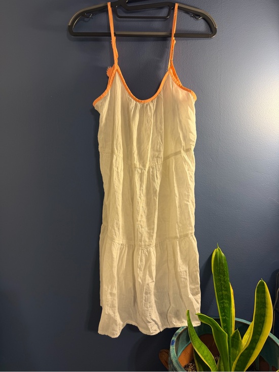 aerie Dresses & Skirts - aerie White Slip Dress with Orange Trim Small petite
